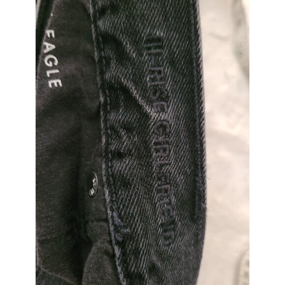 American Eagle Girlfriend Hi Rise Size 18 Jeans Reg Black Button fly stretch New - Picture 6 of 9